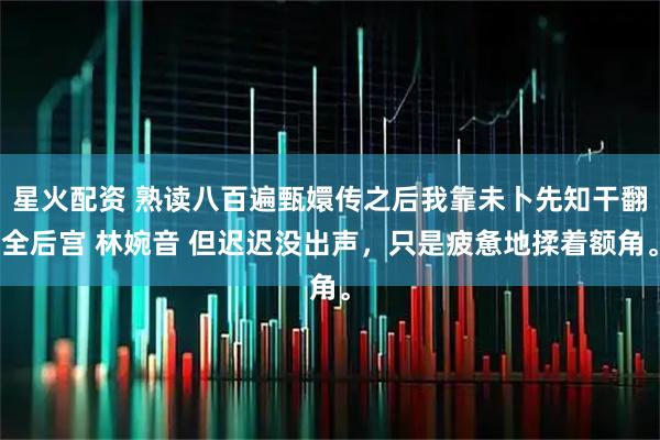 星火配资 熟读八百遍甄嬛传之后我靠未卜先知干翻全后宫 林婉音 但迟迟没出声，只是疲惫地揉着额角。
